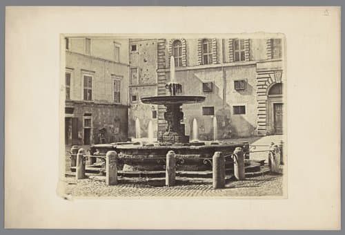 Gezicht op een fontein te Rome by Gustave Eugène Chauffourier