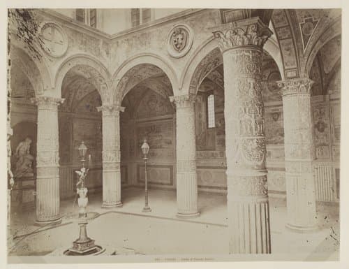 Binnenplaats van het Palazzo Vecchio te Florence, Italië by Fratelli Alinari