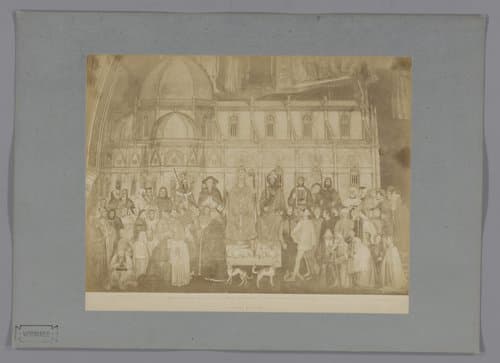 Chiostro di S. Maria Novella Capella degli Spagnoli dettaglio dell'Affresco La Chiesa Militante e Trionfante. (Simone Martini) by Fratelli Alinari