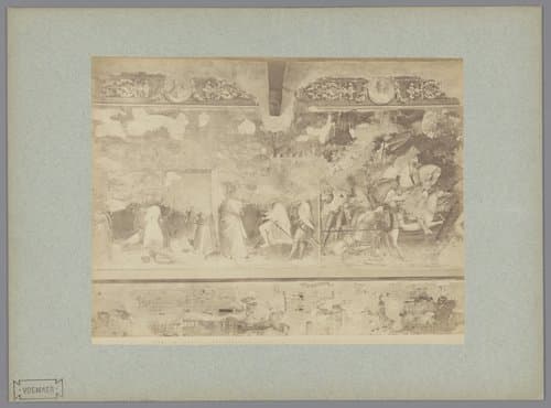 Fotoreproductie van het fresco De presentatie van Sint Ephysius aan keizer Diocletianus naar Spinello Aretino in het Camposanto te Pisa, Italië by Fratelli Alinari