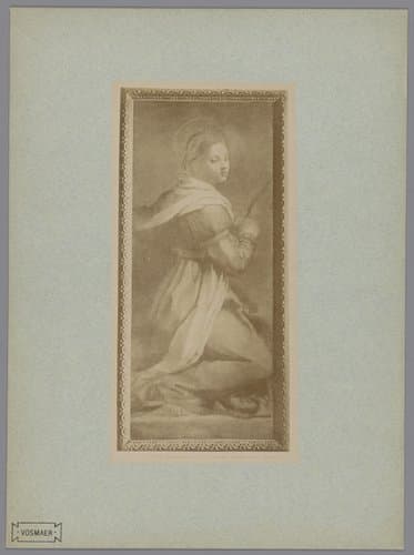 Fotoreproductie van het schilderij van Catharina van Alexandrië naar Andrea del Sarto in de kathedraal van Pisa, Italië