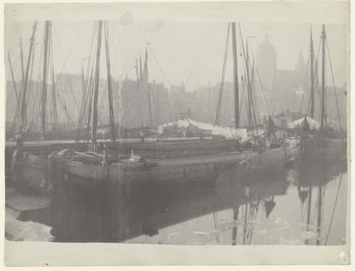 Zeilschepen op het IJ in Amsterdam by George Hendrik Breitner