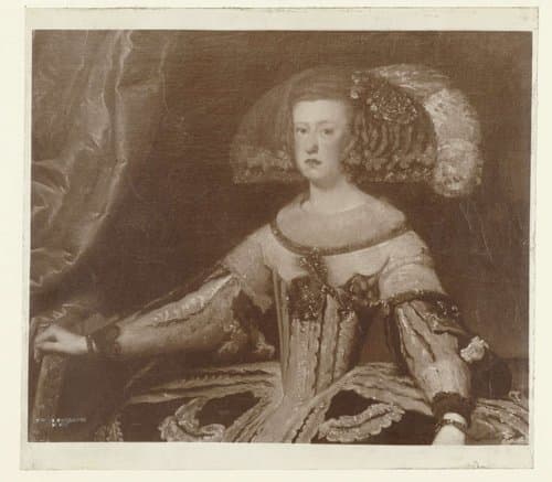 Detail van schilderij Koningin Mariana door Velázquez by anonymous