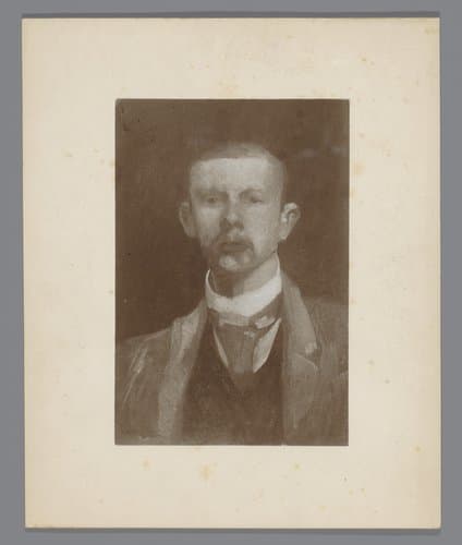 Fotoreproductie van een geschilderd zelfportret naar George Hendrik Breitner by George Hendrik Breitner