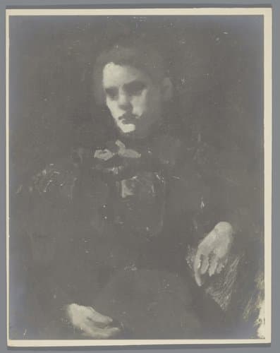 Fotoreproductie van schilderij Portret van een vrouw naar George Hendrik Breitner by George Hendrik Breitner
