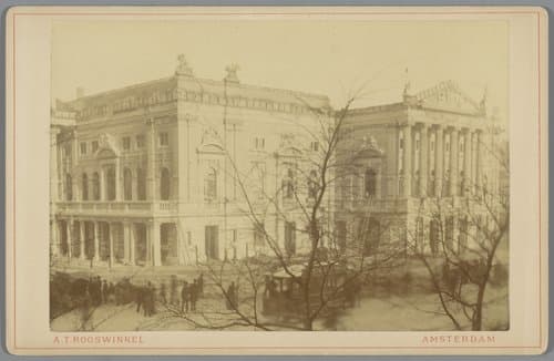 Gezicht op de Stadsschouwburg in Amsterdam na de brand van 1890 by Andreas Theodorus Rooswinkel