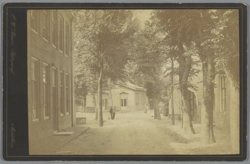 Gezicht op een straat in Domburg by Carl Wilhelm Bauer