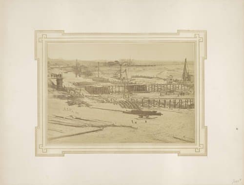 Veertien platen betreffende de bouw van de sluis- en havenwerken te Vlissingen en het kanaal door Walcheren in juli 1869