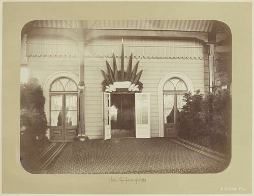 Station Rijnspoor bij vertrek, 1879