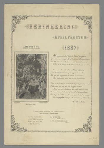 Herinnering Aprilfeesten 1887 Amsterdam by Albert Greiner