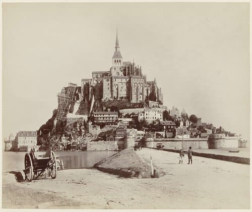 Gezicht op de Mont Saint-Michel in Normandië by Carl Frederick Musans Norman