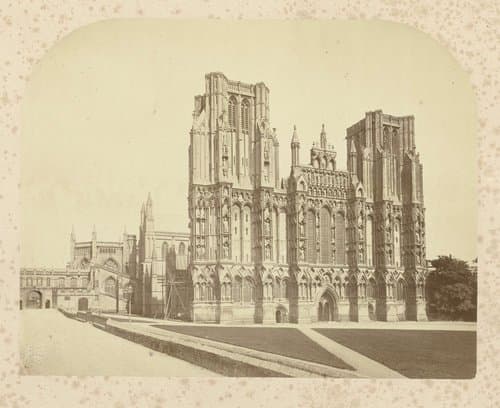 Gezicht op de kathedraal van Wells by anonymous; Downes & Co. Cundall