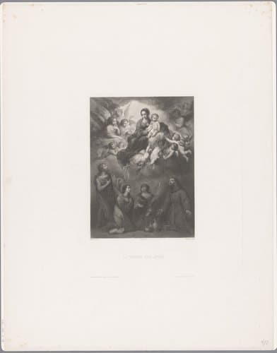 Maria met kind en vier heiligen by Jean Denis Nargeot