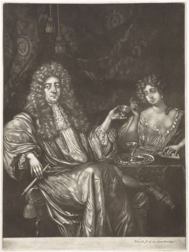 Portrait of a Man with a Prostitute by Pieter Schenk (I)