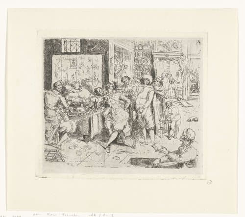 De verloren zoon aan een feestmaal by Johannes Arnoldus Boland