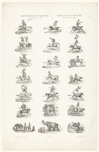 21 circusoefeningen met paarden en andere dieren by Victor Adam
