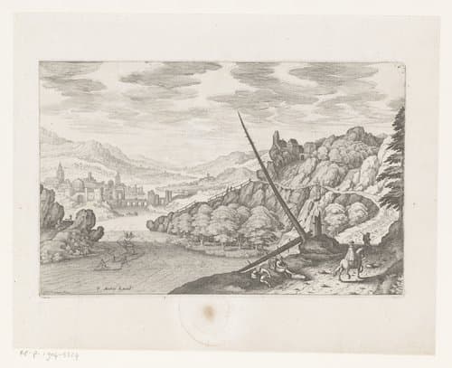 Zes landschappen naar Anton Mirou en Paul Bril by Matthäus Merian (I)