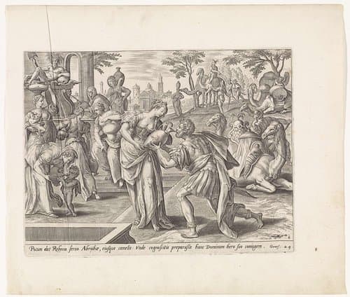 Eliëzer en Rebekka by Adriaen Collaert