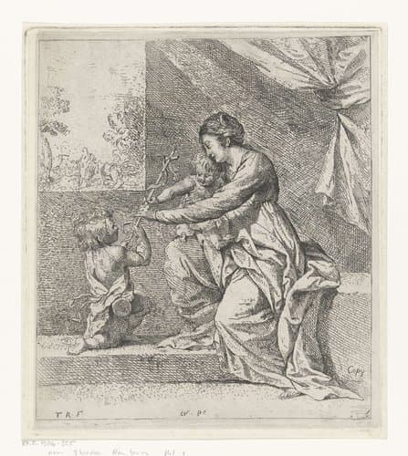 Heilige familie met Johannes de Doper by Johannes Arnoldus Boland