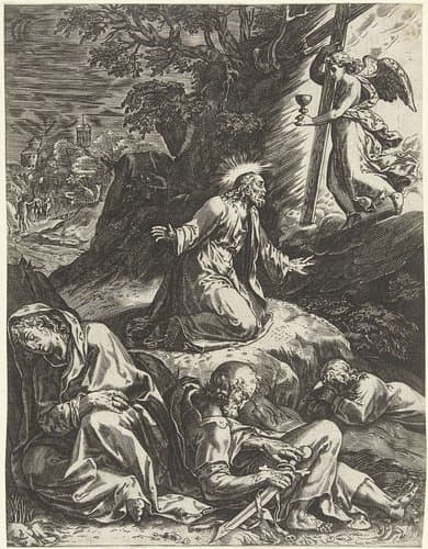Christus op de olijfberg by anonymous