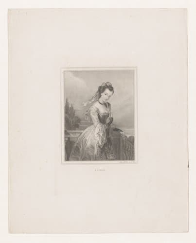 Portret van een onbekende vrouw by Jacob Mueller