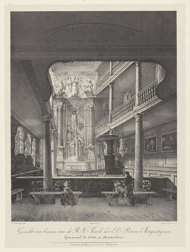 Augustijnenkerk "de Ster" te Amsterdam by Petrus Augustus Beretta