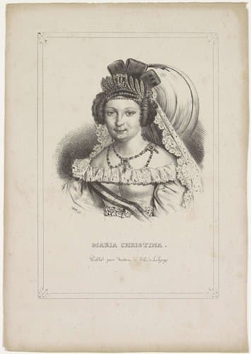 Portret van Maria Christina van Bourbon-Sicilië by Wilhelmus Cornelis Chimaer van Oudendorp