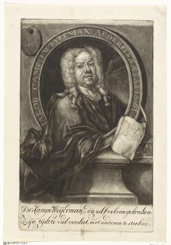 Portret van Jakob Campo Weyerman by Johannes de Groot (II)
