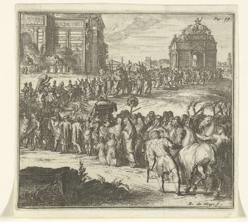 Begrafenisstoet van een Romeins veldheer by Romeyn de Hooghe