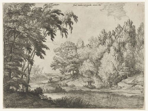Landschap met een kronkelende rivier by Lodewijk de Vadder