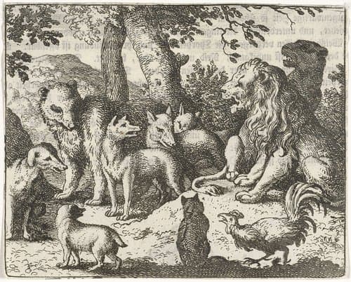 Reinaert de vos verontschuldigt zich by Allaert van Everdingen