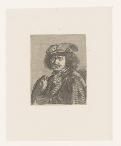 Man met een valk by anonymous