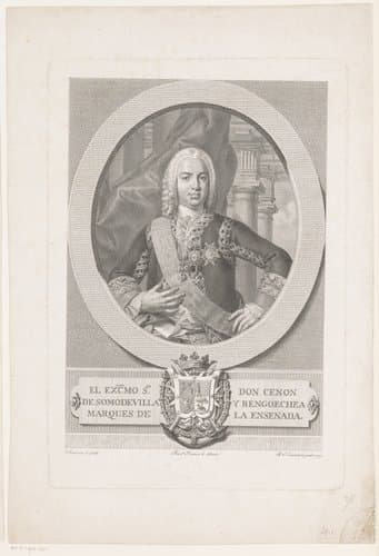Portret van Don Zenón de Somodevilla y Bengoechea, markies van Ensenada