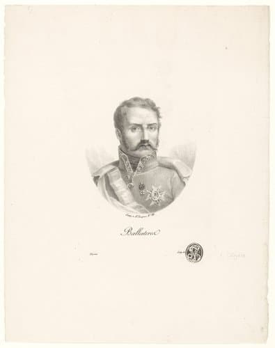 Portret van de Spaanse generaal Francisco Ballesteros by A. Cheyère