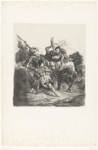 Weislingen attaqué par les gens de Goetz by Eugène Delacroix