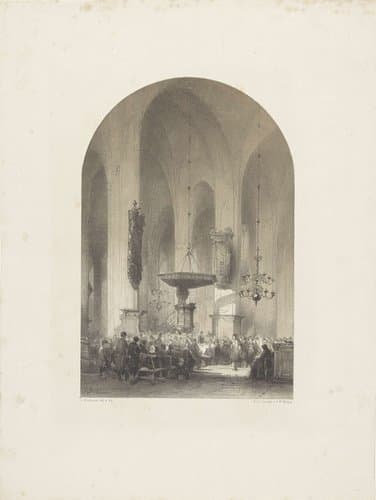 Mis in een kerk by Johannes Bosboom