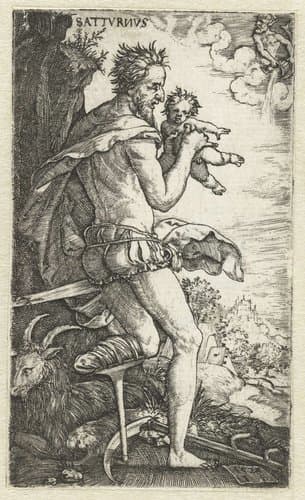 Saturnus by Monogrammist IB (16e eeuw)