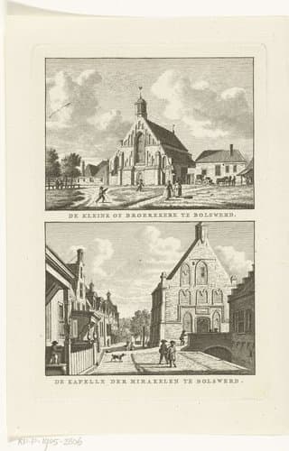 De Kleine of Broerekerk te Bolswerd by Carel Frederik Bendorp (I)