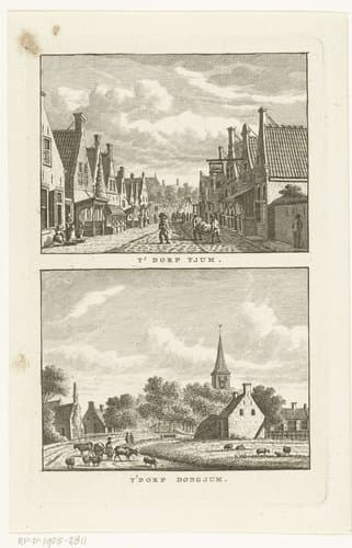 T' dorp Tjum by Carel Frederik Bendorp (I)