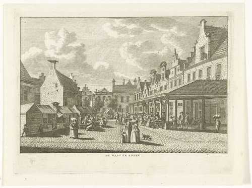 Stadsgezicht met Waag te Sneek by Carel Frederik Bendorp (I)