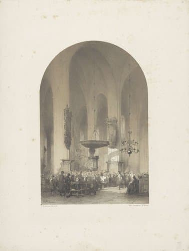 Mis in een kerk by Johannes Bosboom