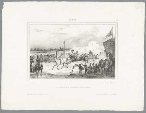 Paardenrennen op de Champs-de-Mars by Victor Adam