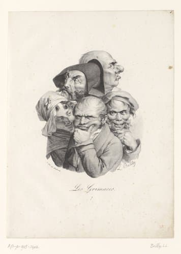 Gezichten met een grimas by Louis-Léopold Boilly