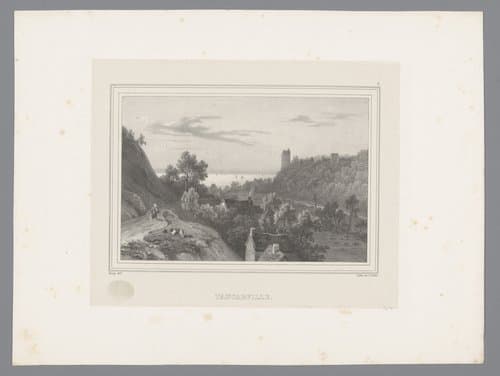 Zicht op Tancarville by Isodore-Laurent Deroy