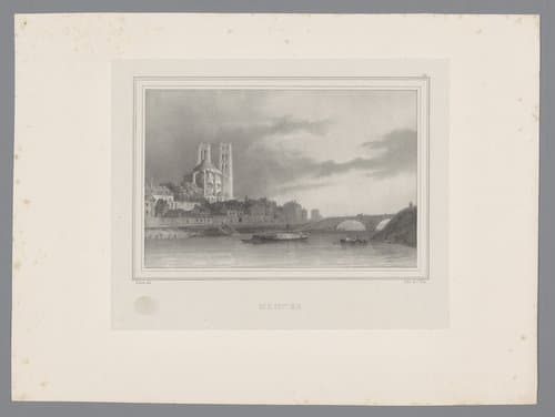 Zicht op Mantes-la-Jolie by Isodore-Laurent Deroy