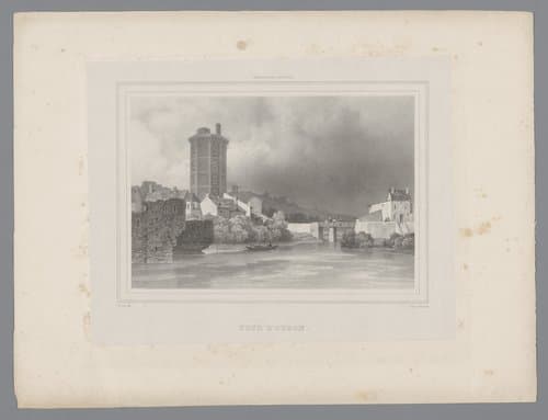 Zicht op de toren van het kasteel van Oudon by Isodore-Laurent Deroy