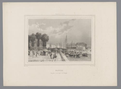 Zicht op de Cale des Oranges in Nantes by Isodore-Laurent Deroy