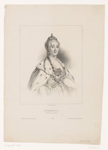 Portret van Catharina II van Rusland by Achille Devéria