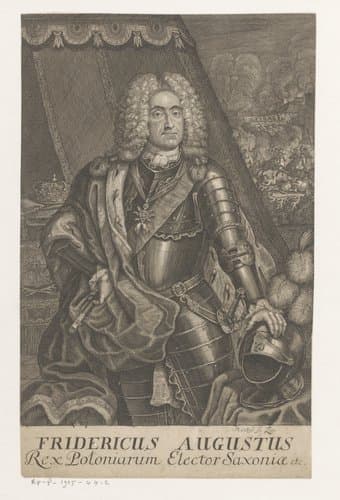 Portret van Augustus II de Sterke (koning van Polen) by Johann Georg Mentzel