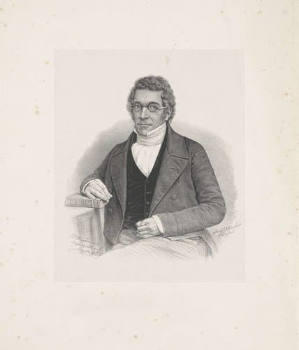Portret van Abraham Capadose by Johann Peter Berghaus